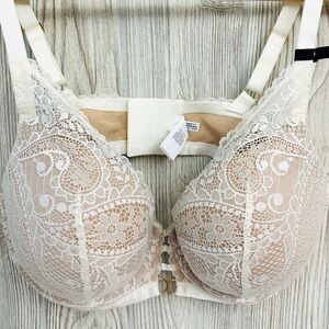 NEW! AERIE REAL POWER Plunge Bra White Lace NWT Size 40D